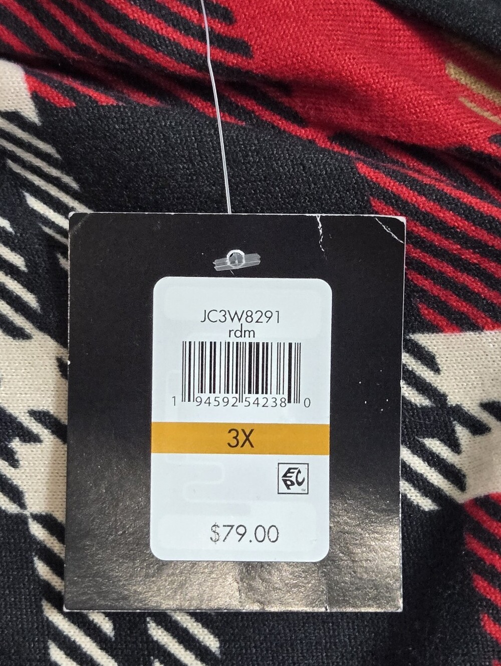 NWT Jessica Howard 3X Red Black Plaid Bell Sleeve A-Line Shift Dress Christmas - Picture 3 of 8
